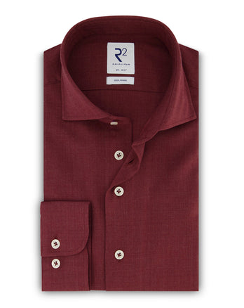 Rood overhemd van 100% wol Bordeaux