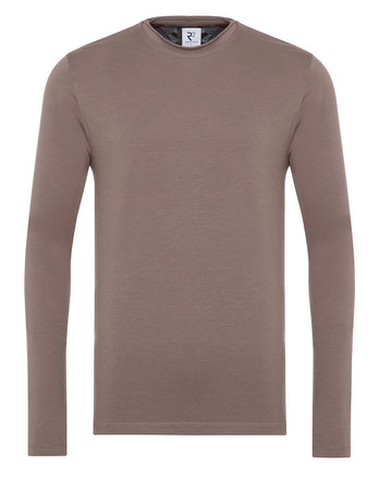 Beige t-shirt met lange mouwen Taupe
