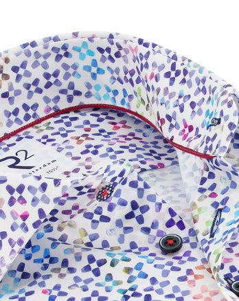 Manches extra longues. Chemise en coton imprimé multicolore 073 - Multicolour