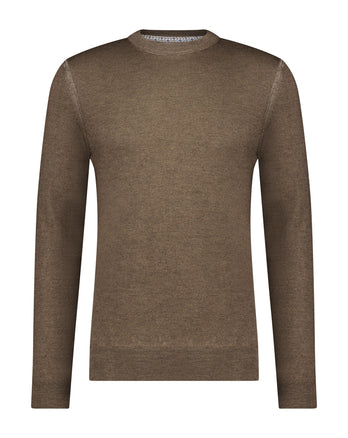 100% Merino wollen trui 041 - Brown