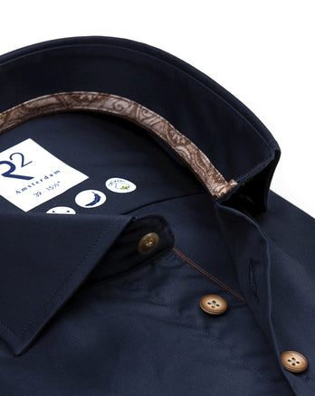 2 PLY Bio-Baumwollhemd 010 - Navy