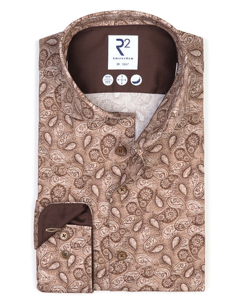 Chemise en stretch à imprimé cachemire 045 - Beige