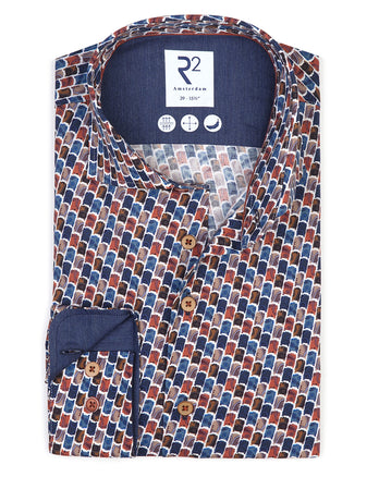 Chemise en stretch imprimé valise 073 - Multicolour