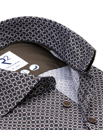 Bedrucktes Stretch-Shirt 010 - Navy