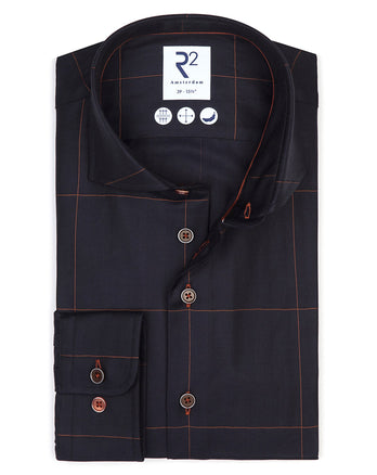 Chemise en coton à carreaux 010 - Navy