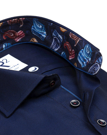 2 PLY cotton shirt 010 - Navy