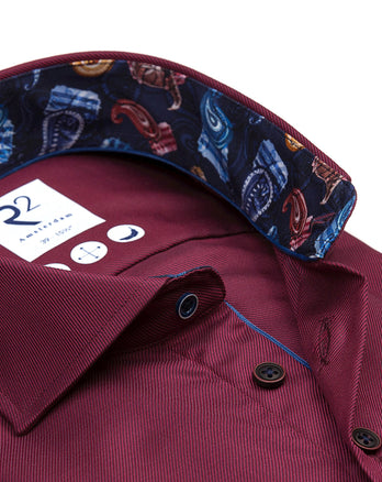 2 PLY cotton shirt 080 - Bordeaux