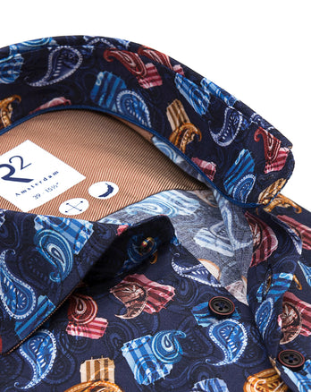 Chemise stretch à imprimé paisley valise 073 - Multicolour