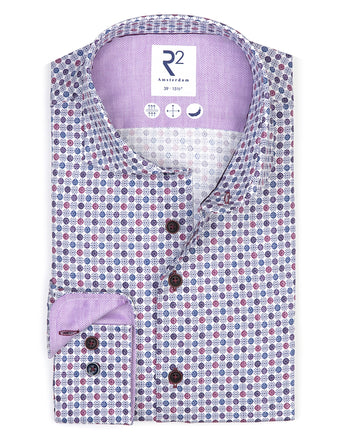 Koffer-Rollen-Druck Dobby Baumwollhemd 064 - Purple