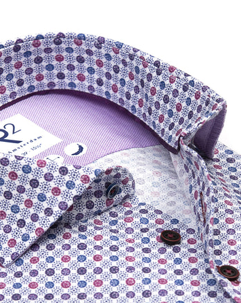 Koffer-Rollen-Druck Dobby Baumwollhemd 064 - Purple