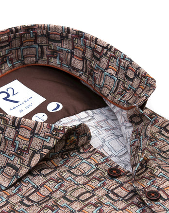 Chemise en stretch à imprimé poignée de valise 028 - Grey