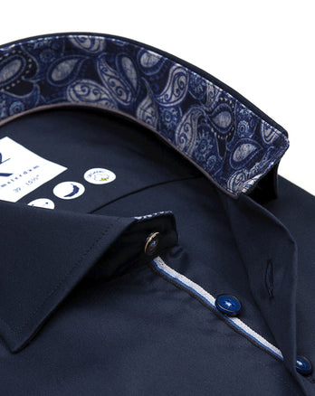 2 PLY Bio-Baumwollhemd 010 - Navy