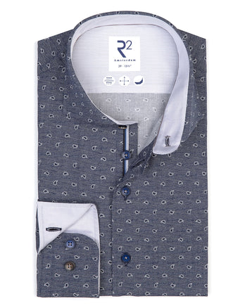 Chemise en coton à imprimé cachemire 010 - Navy