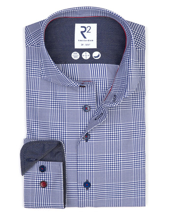 Chemise en coton à carreaux 014 - Blue