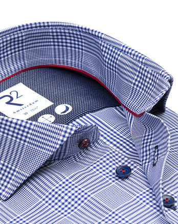 Chemise en coton à carreaux 014 - Blue