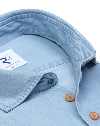 Indigo tencel shirt 018 - Light blue