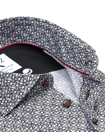 Chemise en stretch à imprimé poignée de valise 028 - Grey