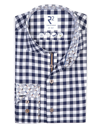 Large vichy check shirt 010 - Navy