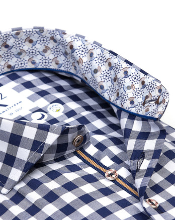 Large vichy check shirt 010 - Navy