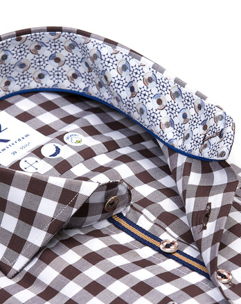 Large vichy check shirt 041 - Brown