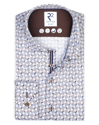 Chemise en Tencel imprimée roues 014 - Blue