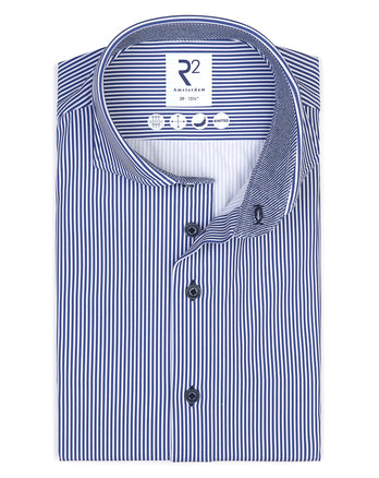 Chemise rayée en 4-way stretch 012 - Cobalt