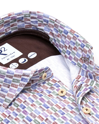 Chemise en coton tricot jersey imprimé valise 073 - Multicolour