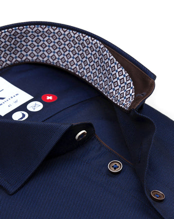 Chemise en coton non repassée 010 - Navy