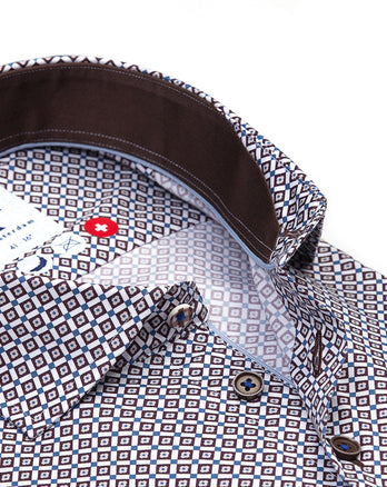 Chemise en coton sans repassage 041 - Brown