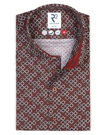 Chemise en coton dobby non repassée 041 - Brown