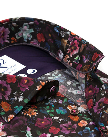 Floral print cotton shirt 073 - Multicolour