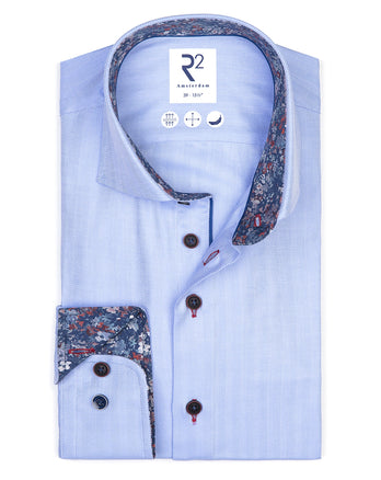 Chemise en coton à chevrons 018 - Light blue