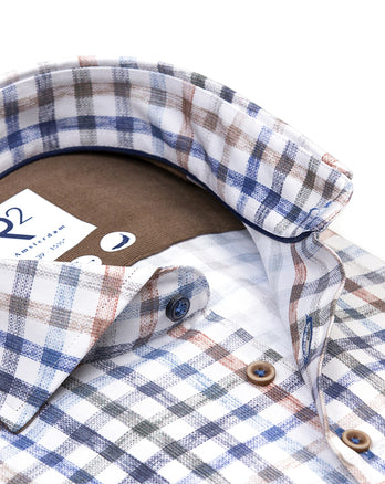 Chemise en coton velours à carreaux 014 - Blue