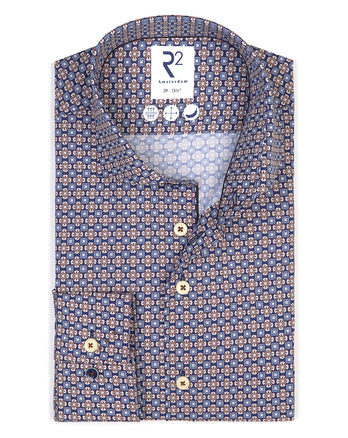 Chemise en coton imprimé 010 - Navy