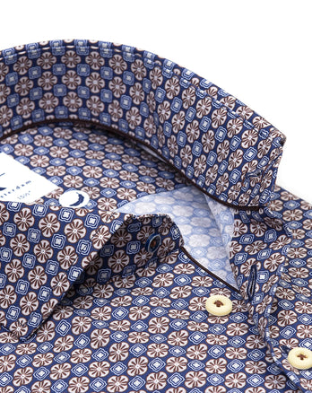 Chemise en coton imprimé 010 - Navy