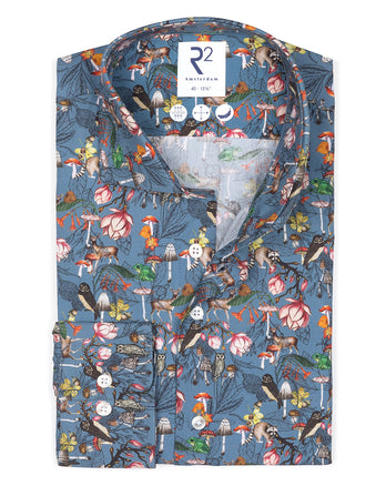 Chemise stretch à imprimé forêt d'automne 073 - Multicolour