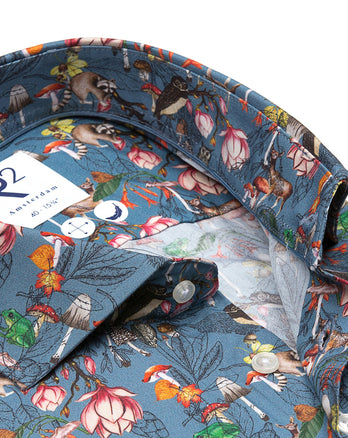 Chemise stretch à imprimé forêt d'automne 073 - Multicolour