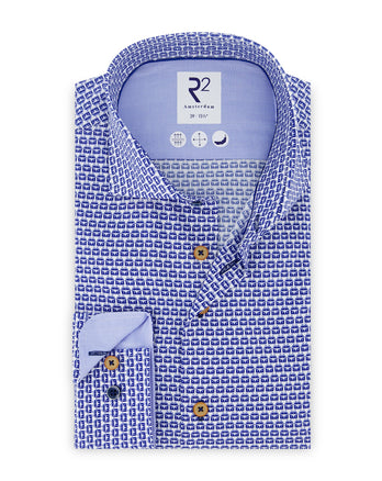 Iconic van print cotton shirt 014 - Blue