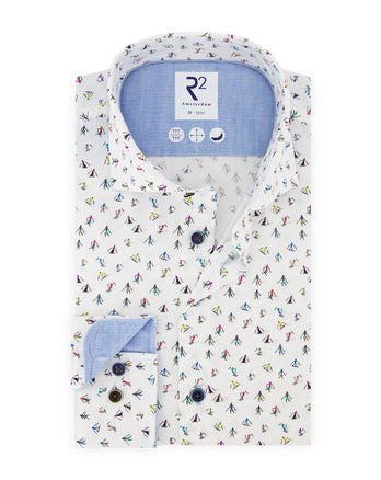 Chemise en coton à imprimé ski 073 - Multicolour