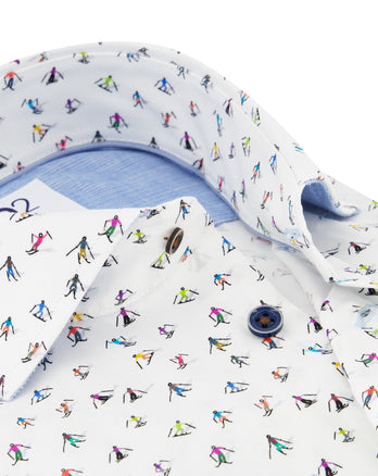 Chemise en coton à imprimé ski 073 - Multicolour