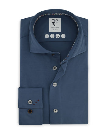 Extra lange Ärmel. Travel Hemd 014 - Blue