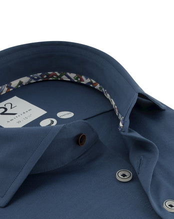 Extra lange Ärmel. Travel Hemd 014 - Blue