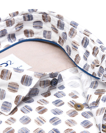 Kofferdruck Stretch-Hemd 045 - Beige