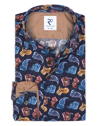 Chemise stretch à imprimé paisley valise 073 - Multicolour