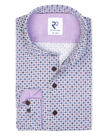 Koffer-Rollen-Druck Dobby Baumwollhemd 064 - Purple