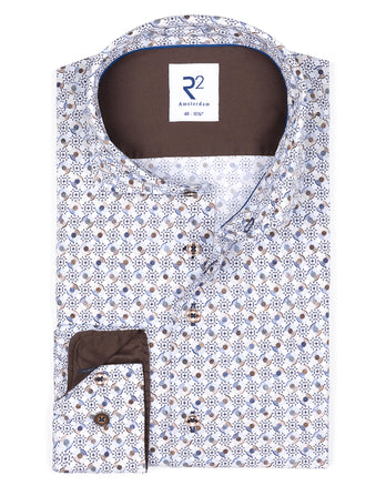 Chemise en Tencel imprimée roues 014 - Blue