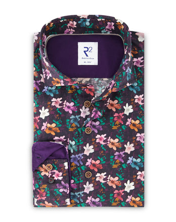 Floral print cotton shirt 073 - Multicolour