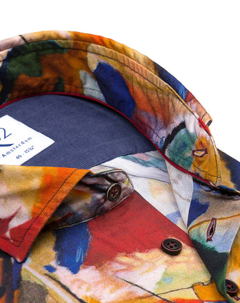 Chemise en coton imprimé peinture 073 - Multicolour