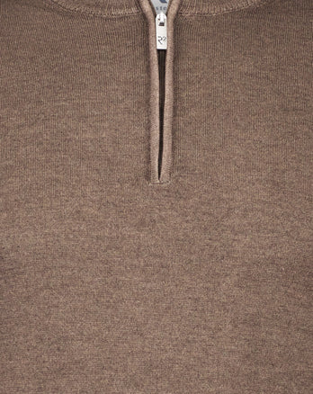 Cardigan zippé 100% laine mérinos 041 - Brown