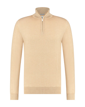 Cardigan zippé 100% laine mérinos 045 - Beige